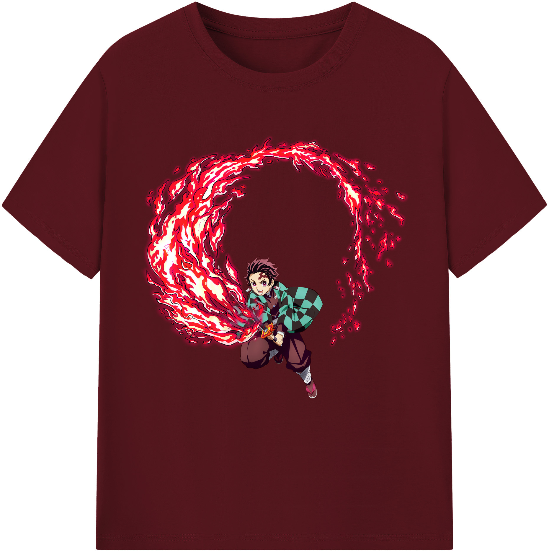 （画像用） 鬼滅の刃 竈門 炭治郎／かまど たんじろう Kamado Tanjirou 綿100％半袖Tシャツ（フロントプリント）